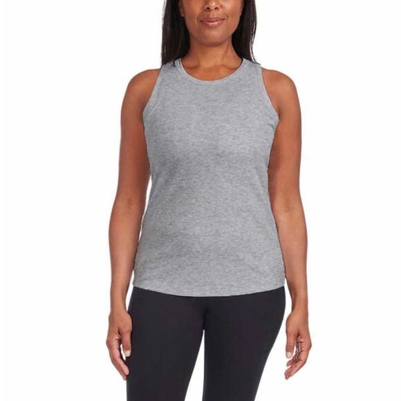 DANSKIN Ribbed Tank Top T-Shirt Large Gray Round Neck. - Picture 1 of 7
